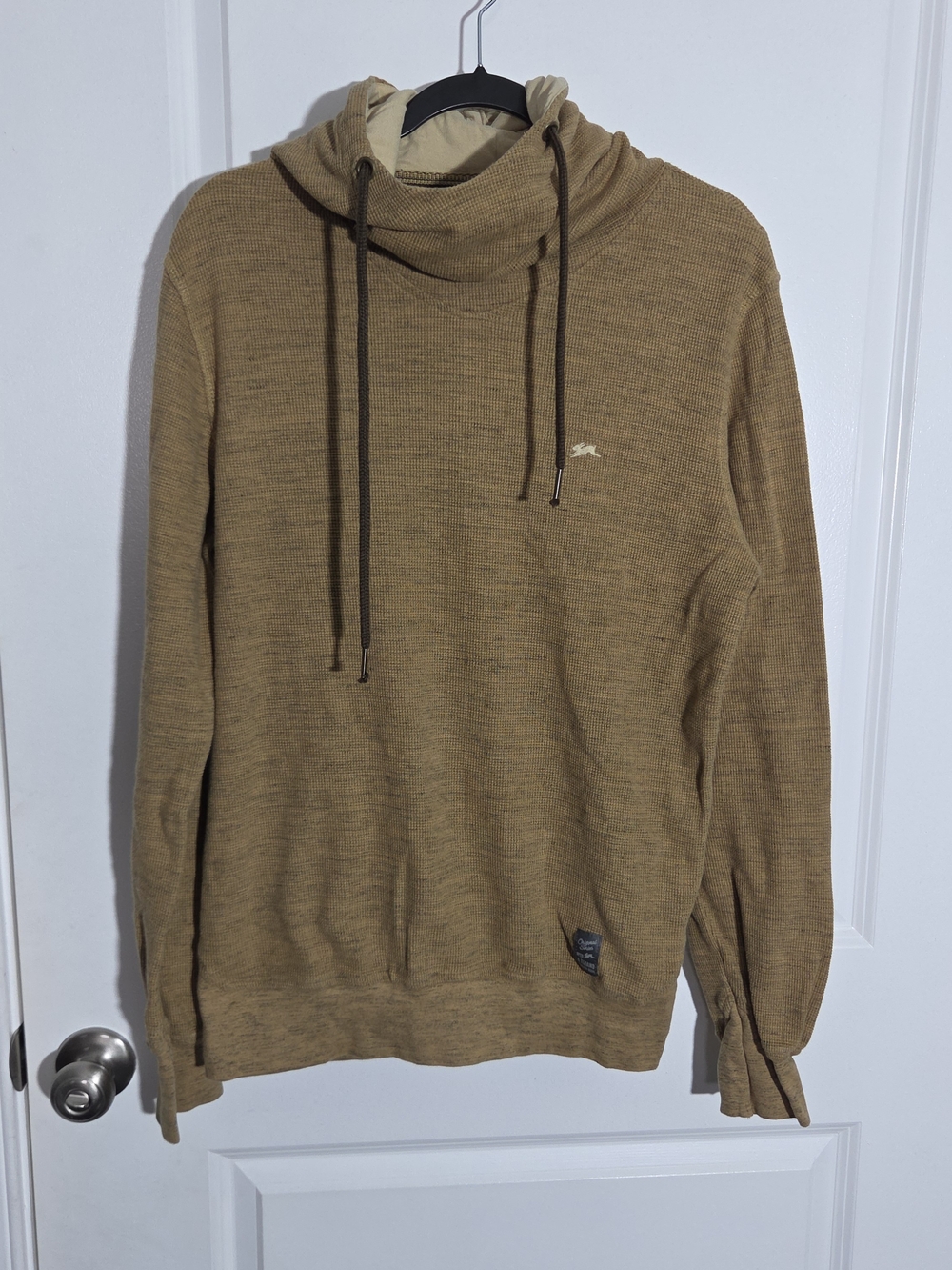 A. Tiziano Tan Khaki Cowlneck Hoodie Mens Medium